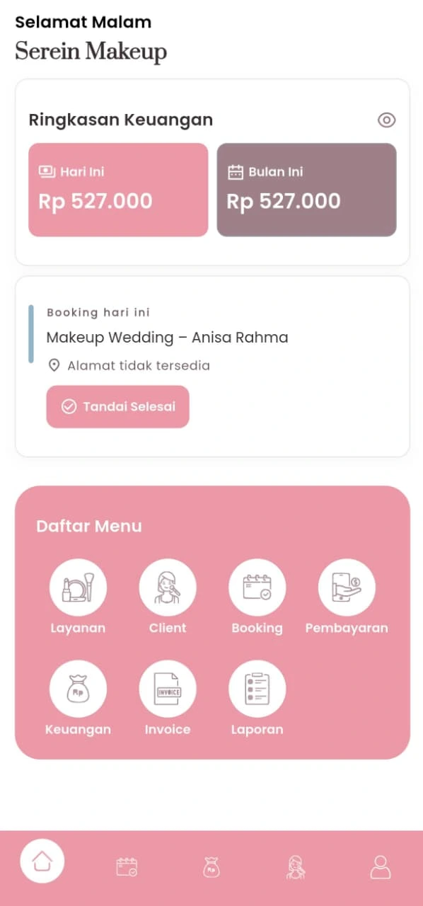 Serein MUA Dashboard